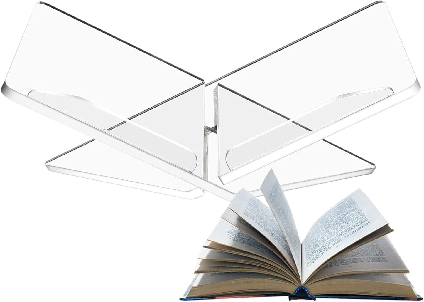 Clear Acrylic Stand, 12x7cm Book Holder for Reading Support, Heavy Textbook Display, Cookbook Shelf, Tablet Resting, Office Document Organization