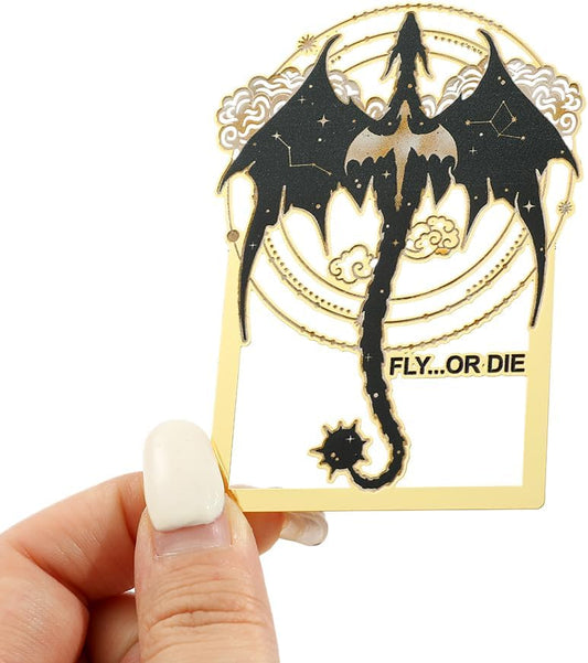 Engraved Black Dragon Stainless Steel Book Mark - Dark Metal Bookmarks Reading Marks Book Lovers Collections School Supplies Gifts for Friends Teachers (SQ0838)