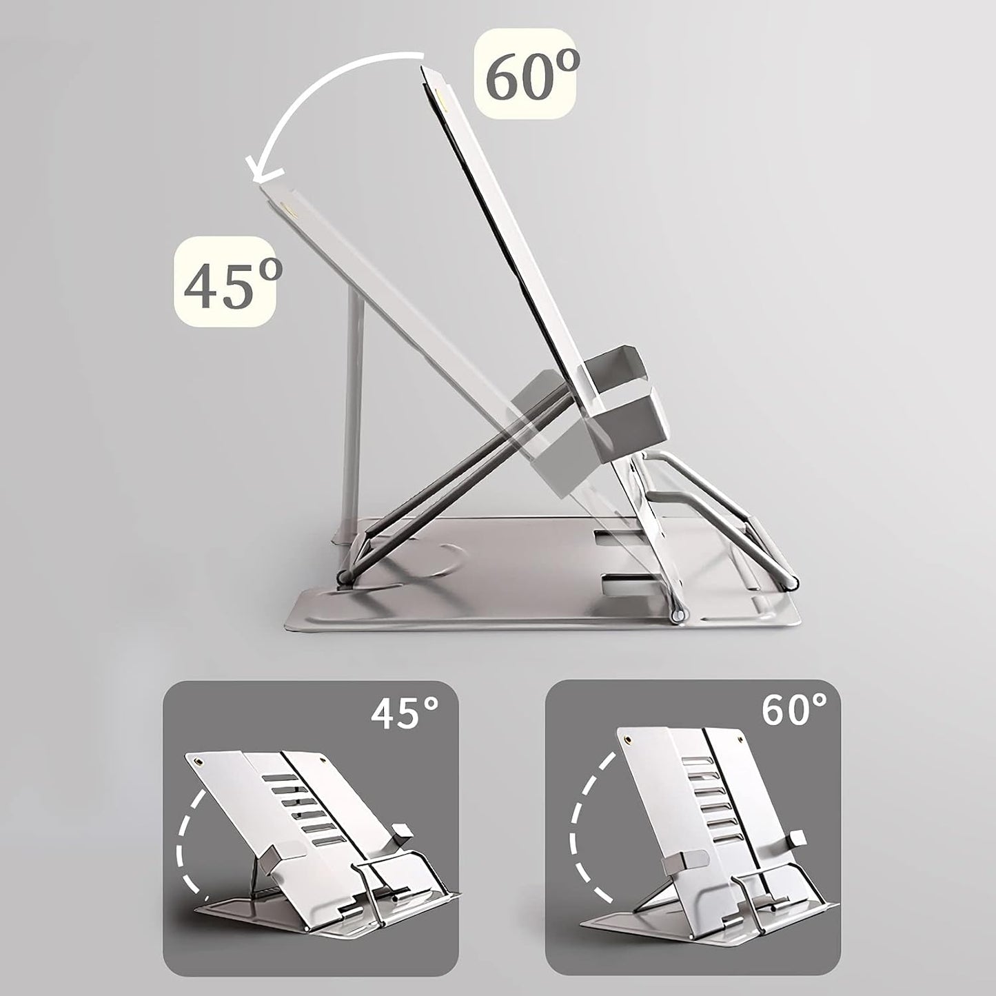 Book Stand Metal Book Stand Reading Book Holder Adjustable Angles Phone Stand for Cookbook Magazine Textbook Document Tablet 8.3 x 7.5 inch (Color : Pink) (Beige)