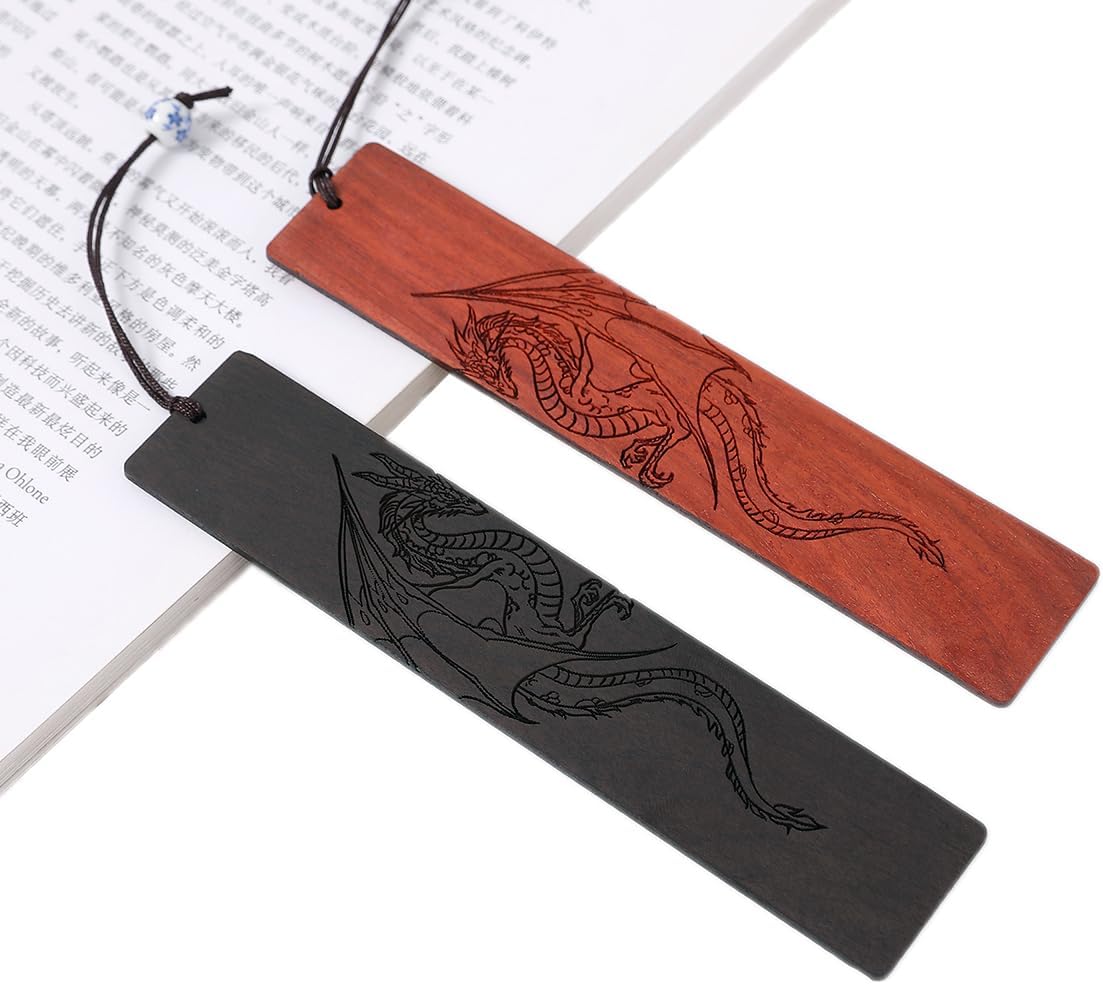 Dragon Bookmark Gift, Bookmarks for Men Boy, Cool Bookmarks, Book Marks for Adults Kids Fantasy Gifts for Men (Dragon)