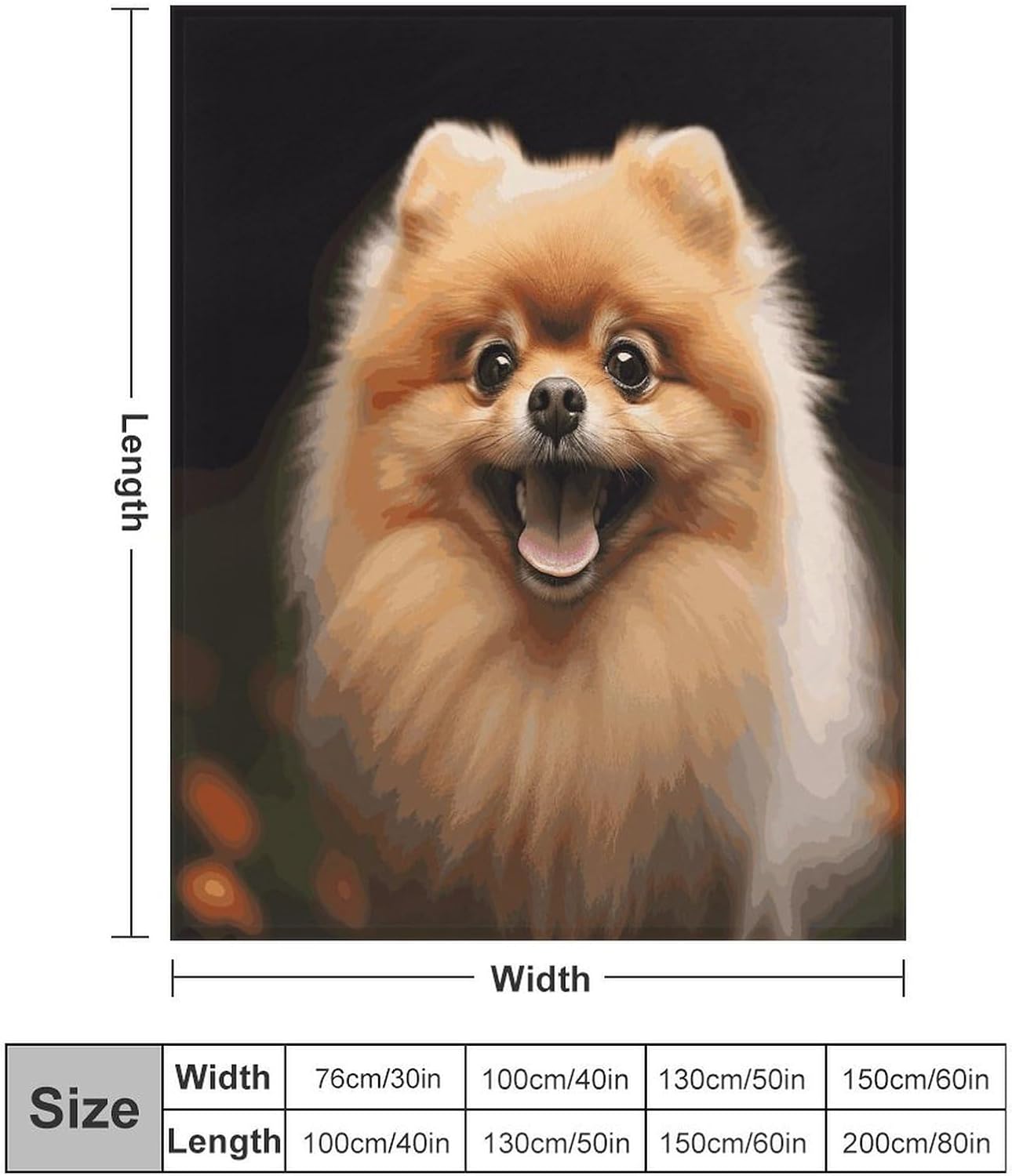 Pomeranian Blanket Super Soft Lightweight Throw Blanket Cute Cozy Warm Bed Blanket Decorative Fuzzy Blanket All-Season Home Decor Gift for Sofa Couch Living Room 60"*80"（150 * 200cm）