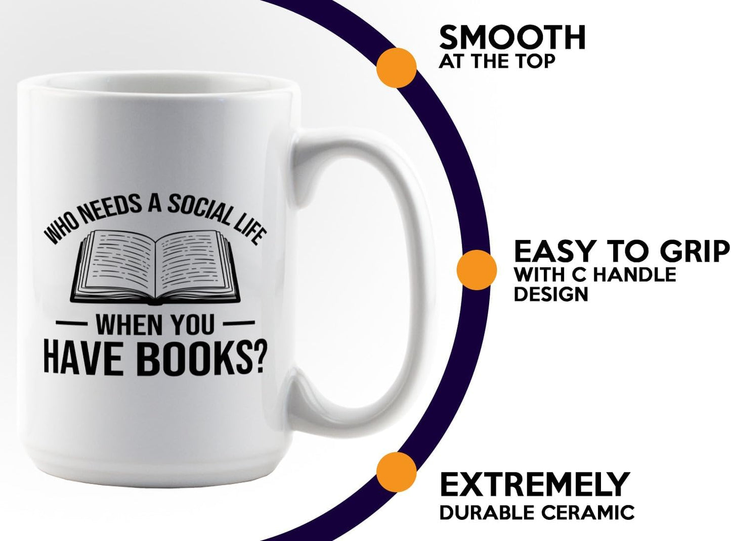 Book Lover Coffee Mug 15oz White -Who needs a - Bookworm Literature Library Book Lover Reader Booked Editor Intellectual Studious