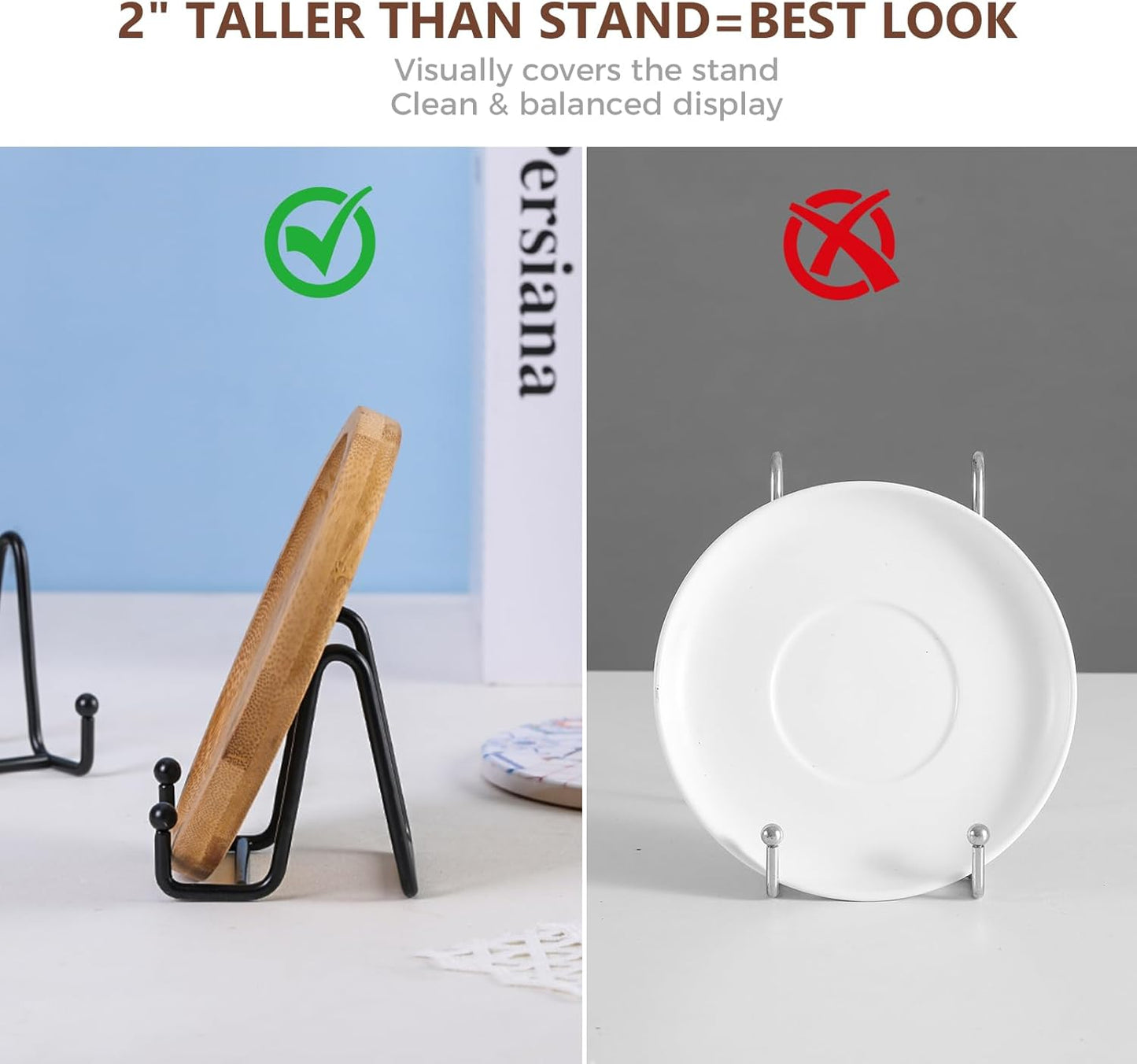 LIONWEI LIONWELI Black Decorative Plate Stand Holder Picture Frame Stand Easel Display Stand