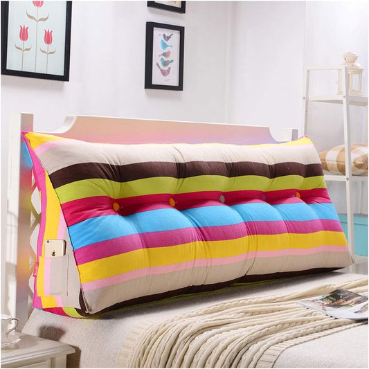 LQ Headboard Bedside Cushion Back Reading Backrest Cushion Sofa Soft Double Bed Waist Pad Pillow (Size : 135cm-4 Buckle) ()