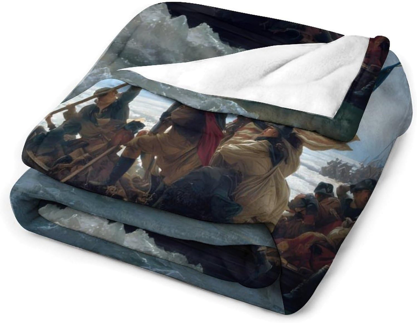 Washington Crossing The Delaware Throw Blanket Soft Warm Flannel Bed Blanket for Couch Sofa