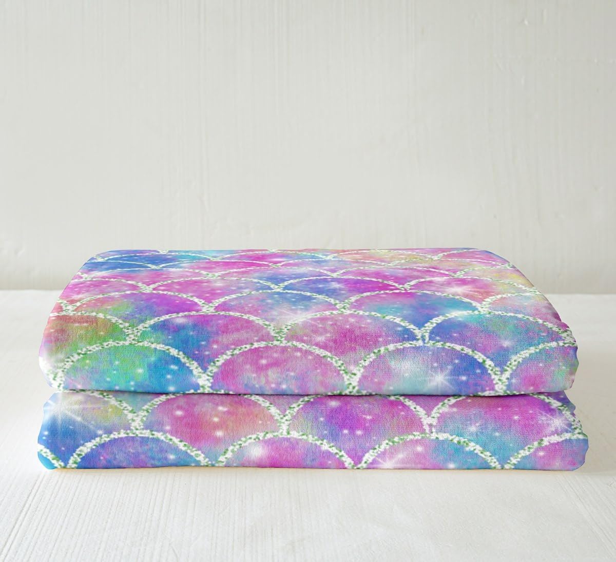 Feelyou Kids Boys Girls Sherpa Blanket Glitter Fleece Throw Blanket for Rainbow Plush Blanket Fuzzy Cozy Soft Blanket Throw 50"x60"