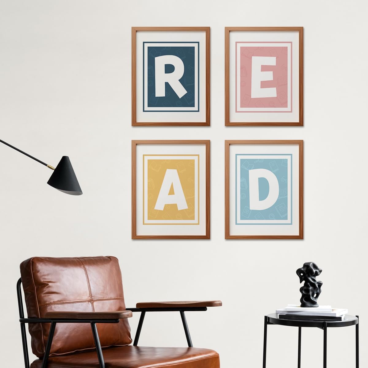 ETVISO Oho Classroom Decor Set of 4, Reading Nook Decor, Read Signs for Classroom, Wall Art Prints Decor for Library Reading Area, 8x10 (Unframed)