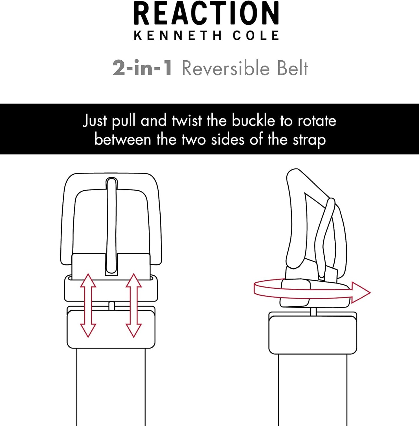 Kenneth Cole REACTION Men's 2-in-1 Reversible Dress Belt