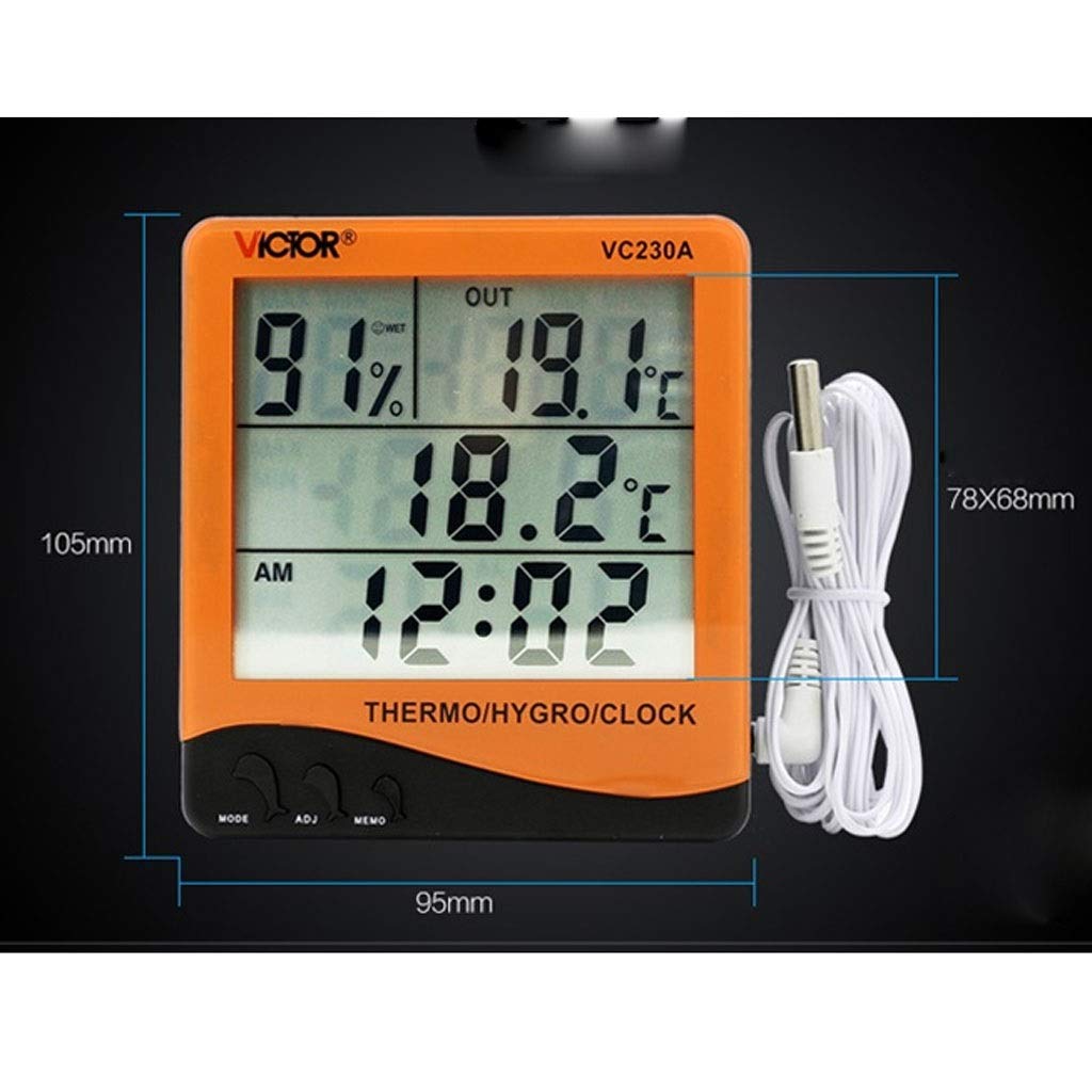 Digital Hygrometer Indoor Outdoor Thermometer Temperature and Humidity Gauge Monitor with Backlight LCD Display Meter