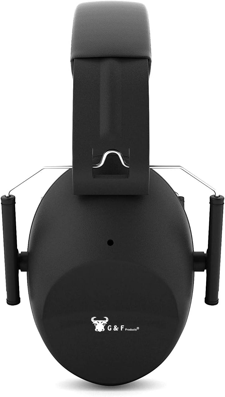 G & F PRODUCTS Earmuffs hearing protection with low profile passive folding design 26dB NRR and reduces up to 125dB, black (Pack of 2)