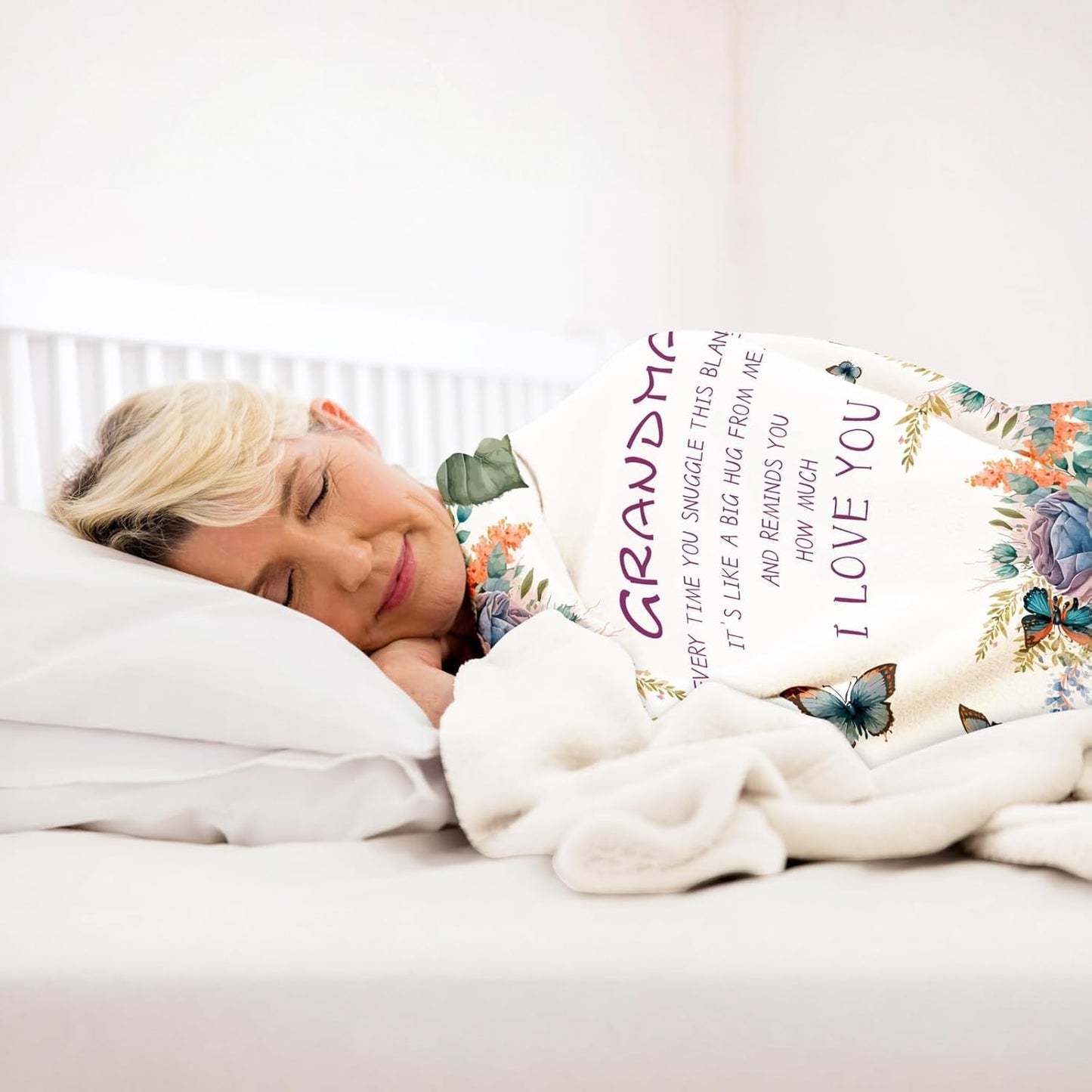 Grandmother Birthday Gifts, Grandma Birthday Gifts Blanket 60"x50", Great Grandmas Gift for Christmas Mothers Day from Granddaughter Grandkids, to My Grandma's Happy Presents
