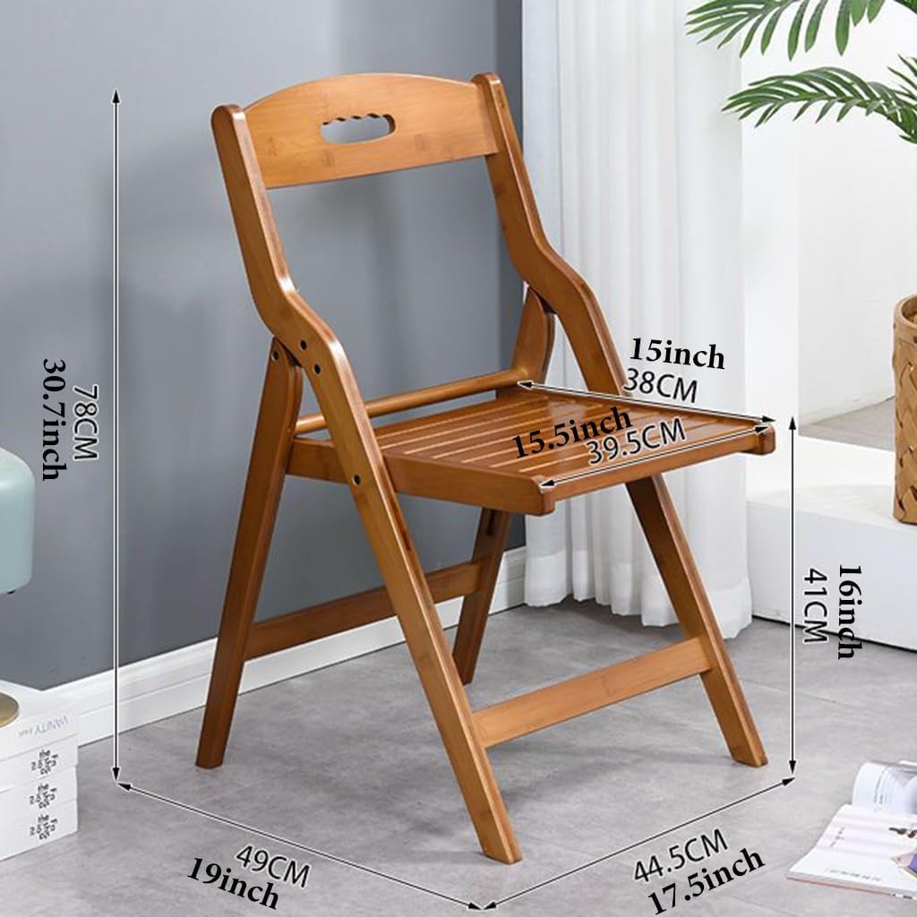 Modern Light Weight Folding Dining Chairs with Backrest for Kitchen, Living Room, Wedding & Balcony - Commercial Table Chair Reading Room Foldable Furniture/Natural
