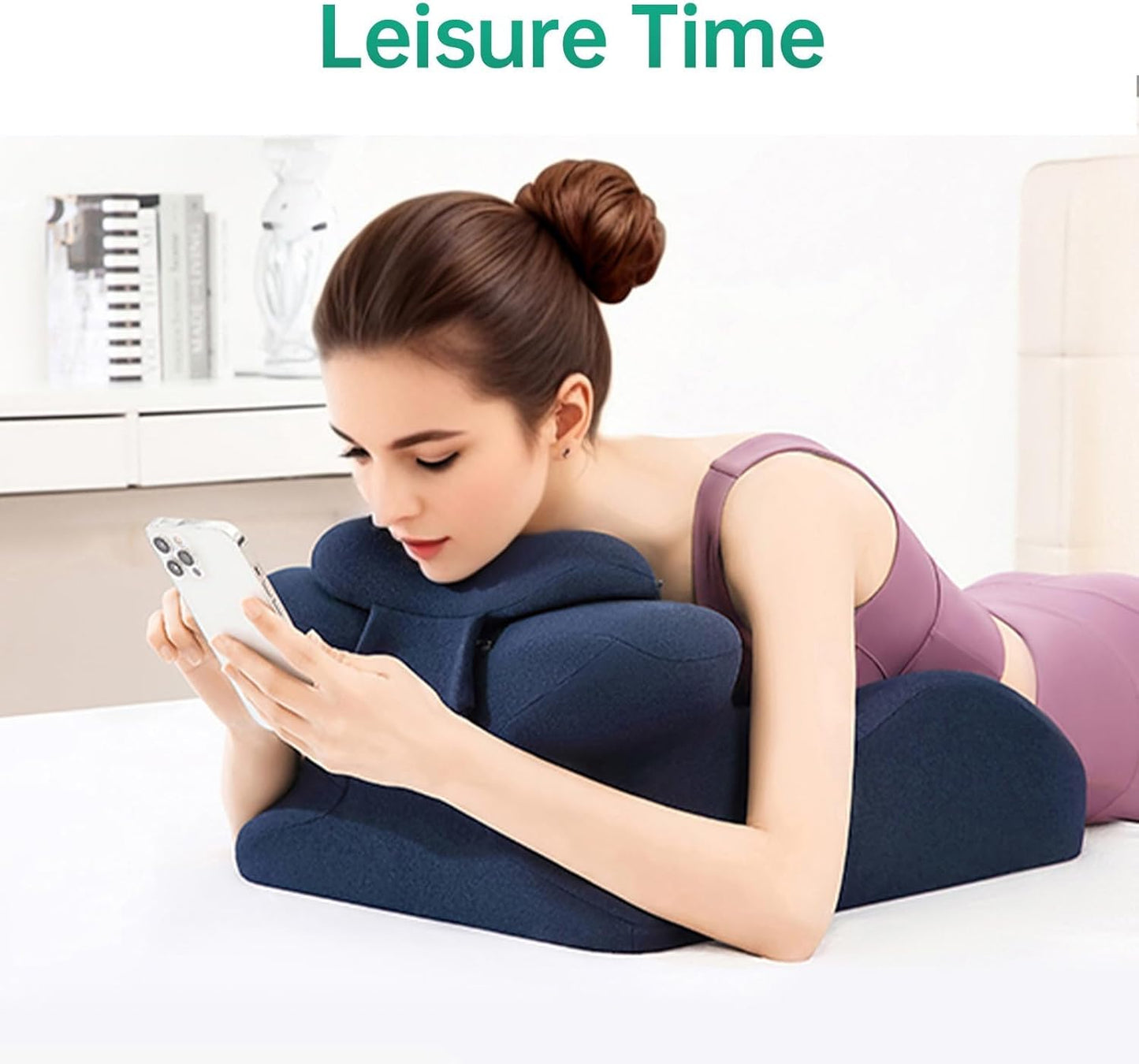Memory Foam Ergonomic Rest Pillow for Sleeping, Acid Reflux & GERD Relief - Elevation Bed Support Pillow for Back Pain, Post Surgery Recovery, Reading with Removable Washable Cover