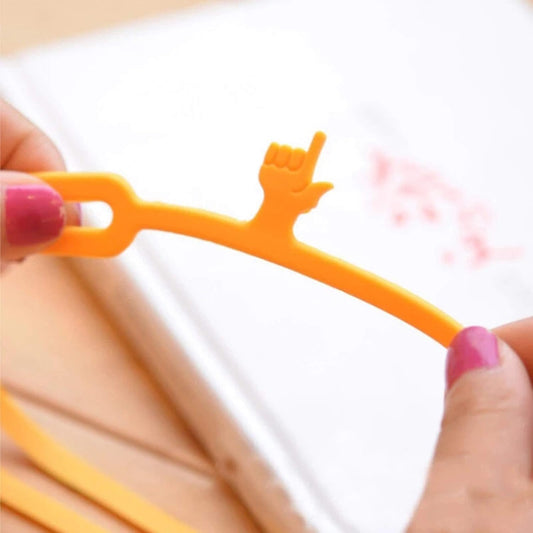 Silicone Finger Point Bookmark for Books 8 Inch Color Elastic Rubber Strap Book Marker Reading Page Holder Office School Pack-6 (20 Pcs)
