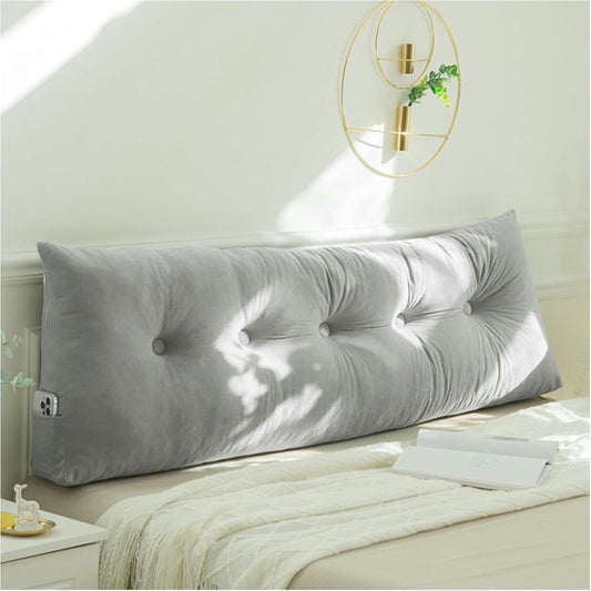 Queen Triangle Wedge Headboard Pillow, Headboard Wedge Pillow Bed Reading Pillow, Wedge Pillow for Headboard Large Bolster for Bed Rest Reading Pillows Backrest