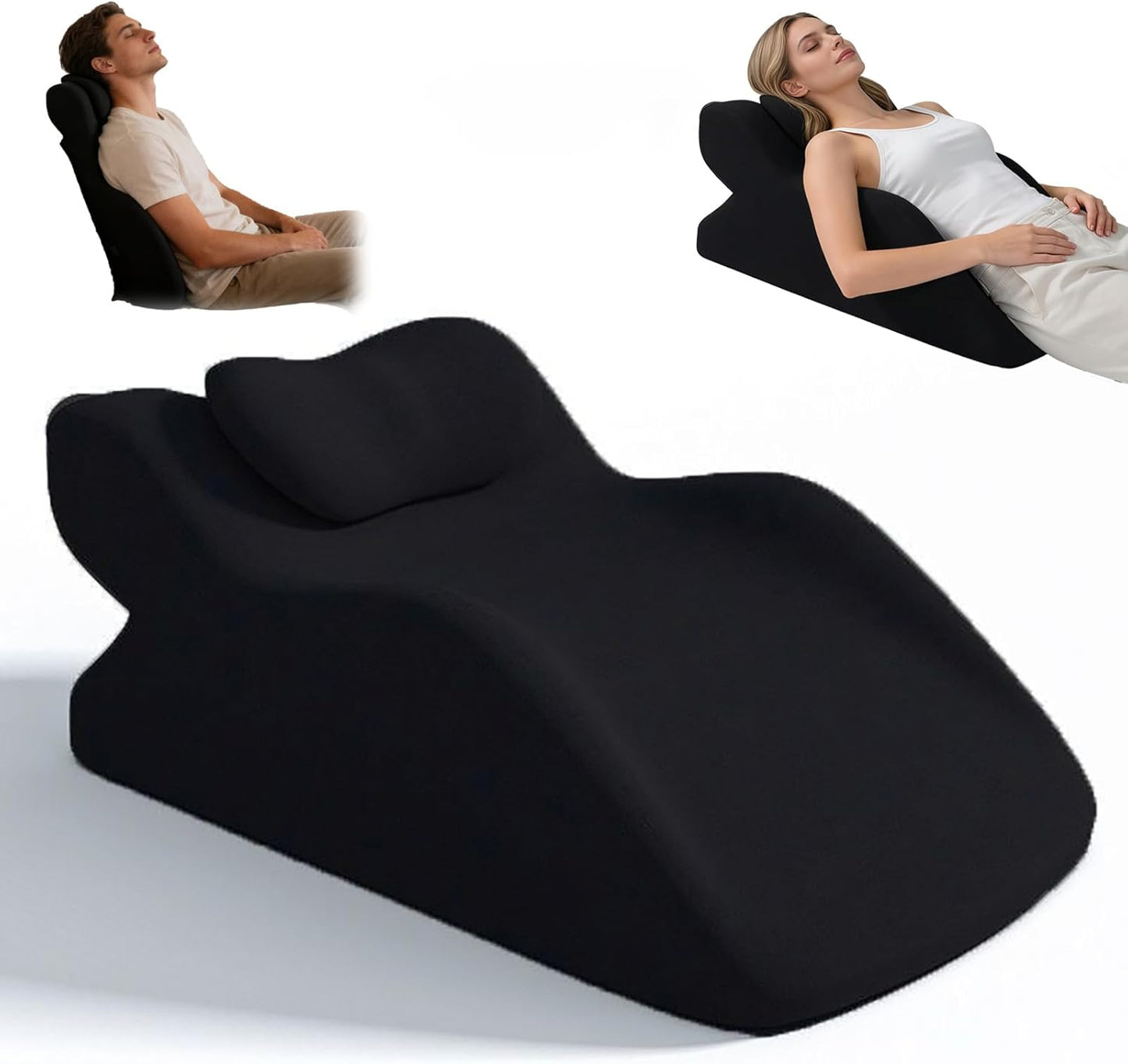 Memory Foam Ergonomic Rest Pillow, Multi-Use Reading & Prone Sleep Pillow for Back Support, Comfortable Wedge for Sitting Up in Bed