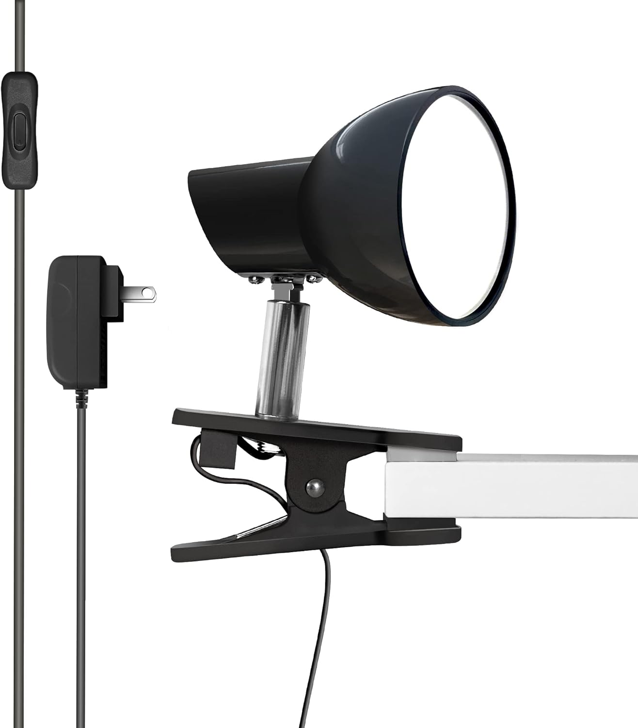 Clamp Light, Super Bright Clip Lamp for Book Reading in Bed Headboard Light, Easy to Attach Illumination Powerful Small Compact Clamp Lamp Black