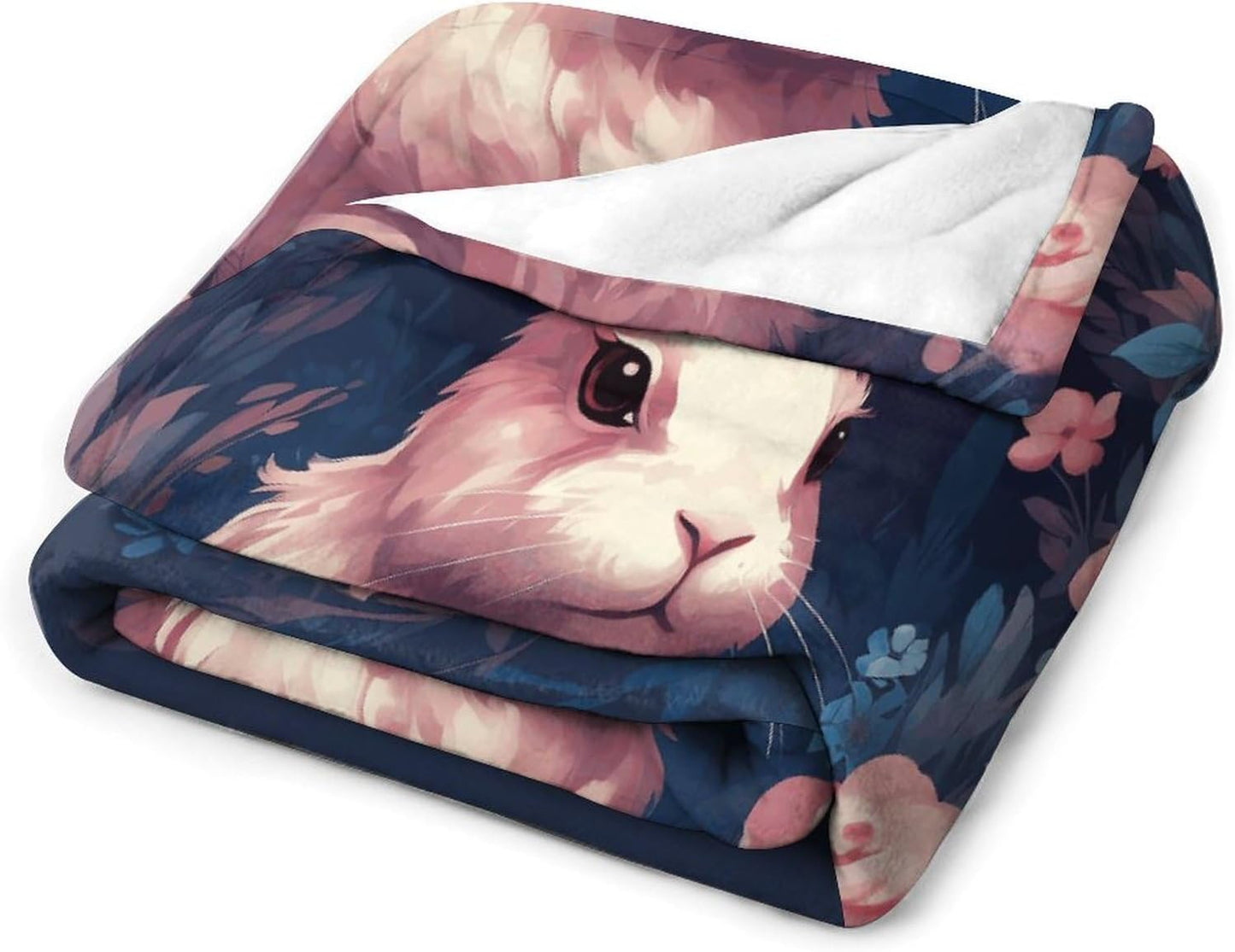 Rabbit in Garland Throw Blanket for Couch Super Soft Warm Lightweight Throw Blankets Cozy Flannel Bed Blanket Cute Decorative Blankets for All Seasons Home Decor Gift 30"*40"（76 * 100cm）