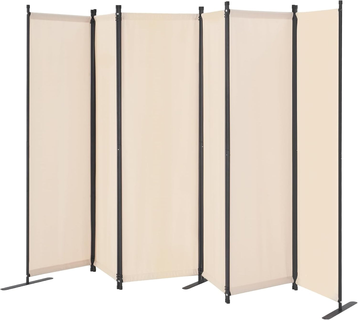 VEVOR Room Divider, 6 Panel Room Divider, Folding Privacy Screen and Portable Partition Divider for Room Separation, Freestanding Room Partitions for Office, Bedroom, Study, Beige