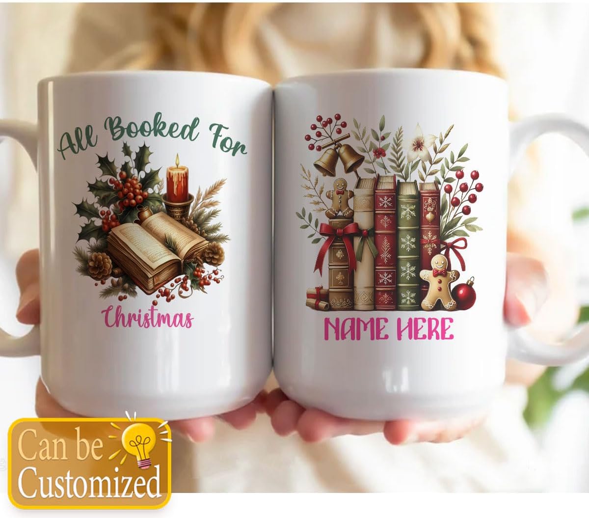 Cozy Bookish Ceramic Mug 11oz Personalized Reading Lover Gift for Christmas Bookclub Fans