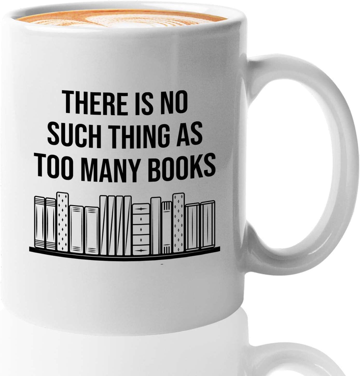 Bubble Hugs Writer Coffee Mug 11oz White - there is no such thing as too many books - Reading Book Lover for Bookworm Bibliophile Librarians Author Readers Bookish