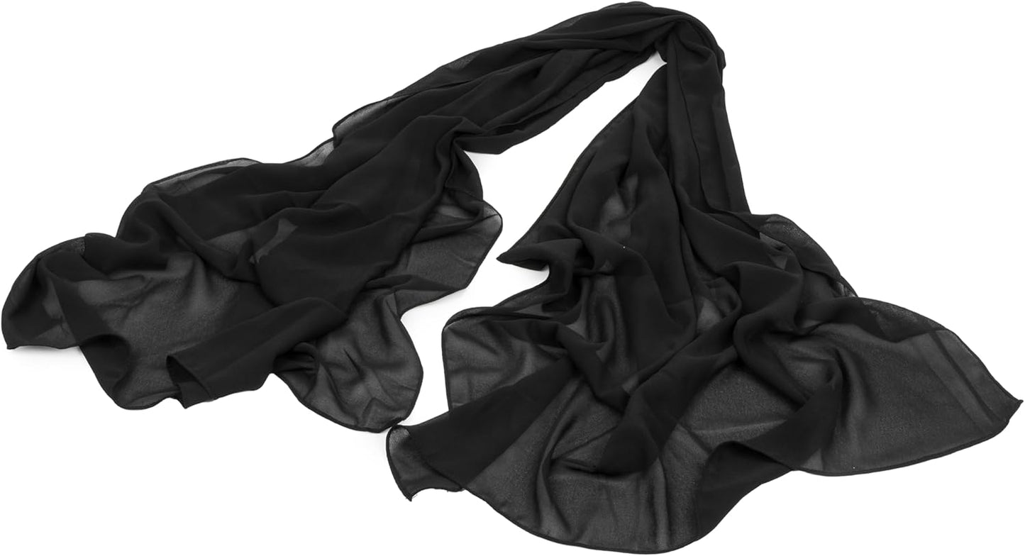 Women Lightweight Chiffon Scarf Breathable Solid Color Long Fashion Scarves Sun-proof Shawls Wrap