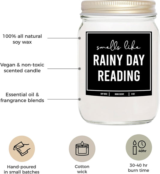 You Nique Designs Reading Candle That Smells Like Books 8oz Candle Gift for Book Lovers, Avid Readers, Cool Gifts for Readers, Bookworms Present, Book Themed Candles