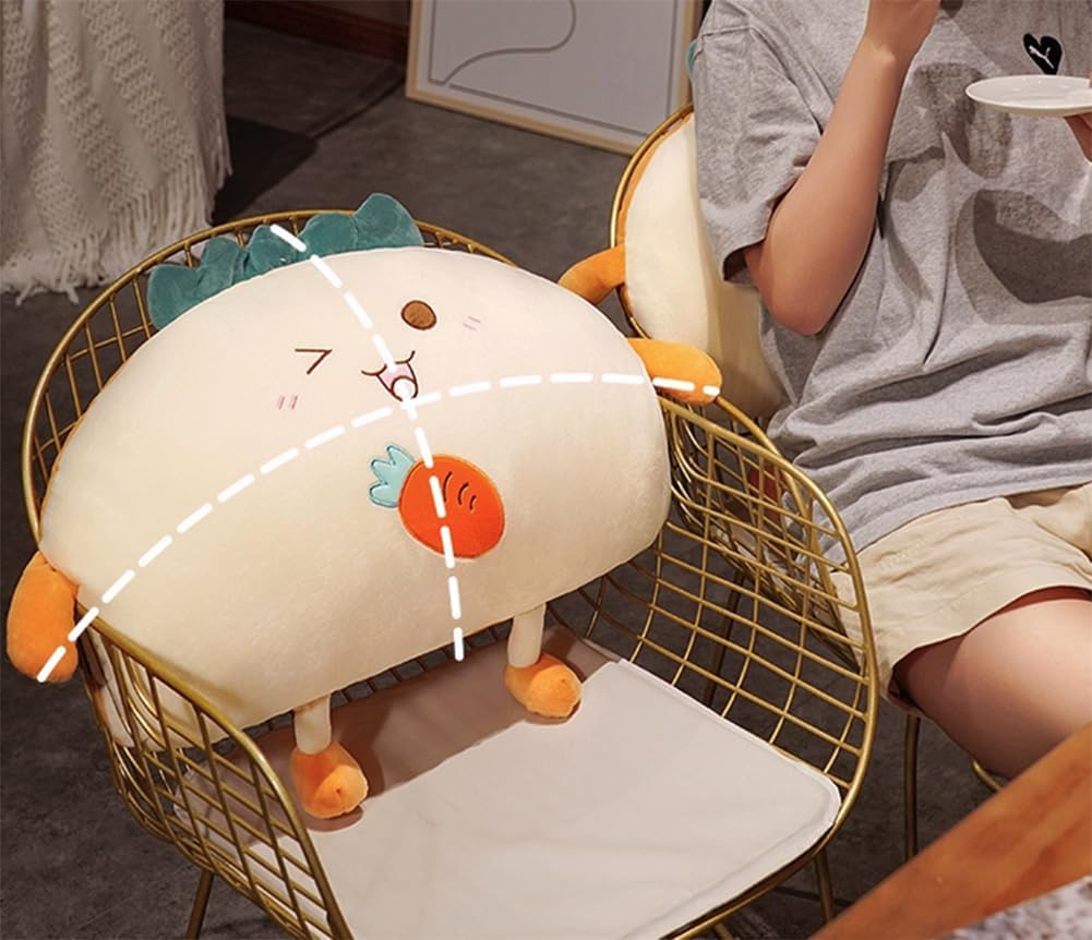 Cartoon Soft Bed Backrest Pillows Living Room Sofa Lumbar Back Cushion Bed Rest Reading Pillow Cute Plush Pillows (Carrot Style, 120×45cm/47.24"×17.7")