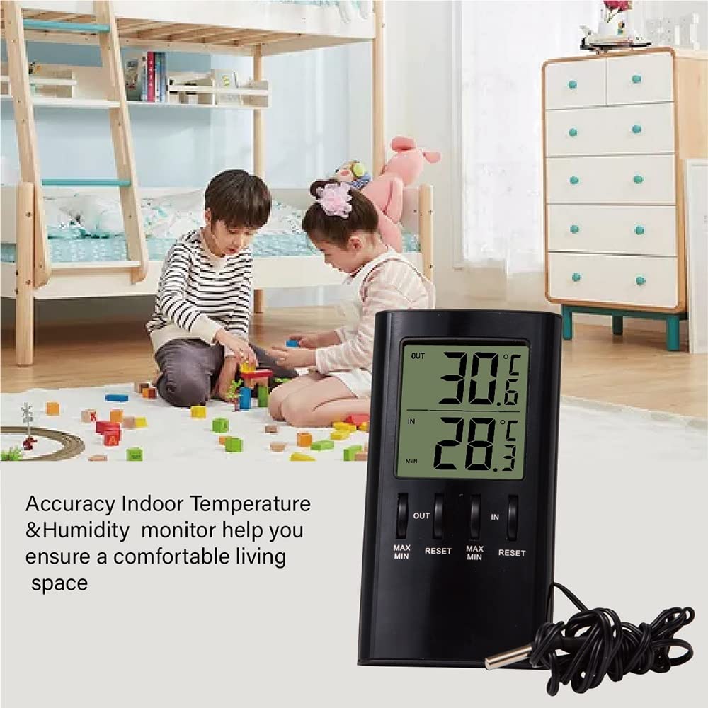 Digital Indoor Outdoor Street Thermometer in/Out Room Temperature Meter Instrument LCD Display for Home Office