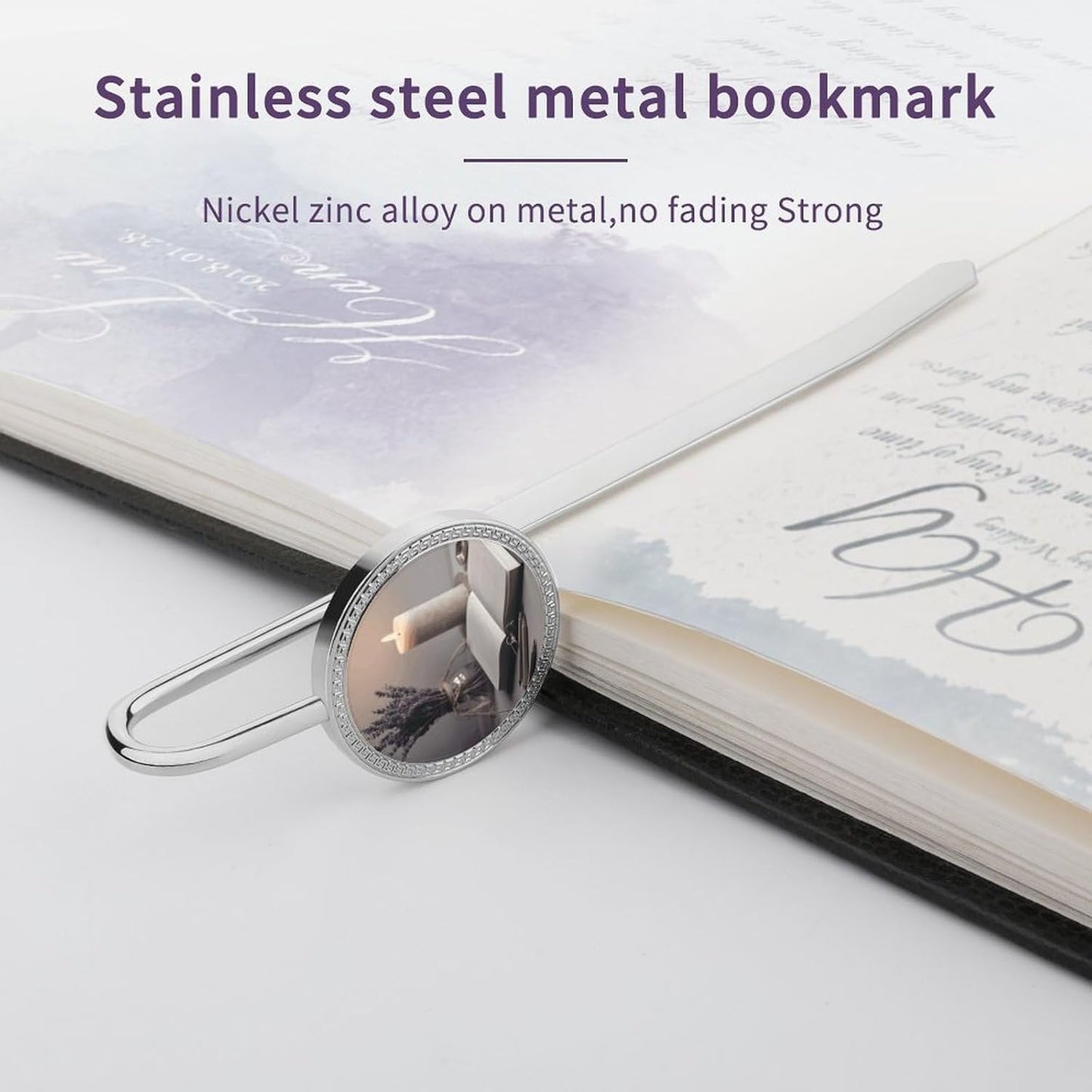 Metal Bookmark with Hanging Charm Light A Candle Book Mark Book Page Holder for Reading Lovers, Teacher Appreciation Gifts Valentine Mother's Day Christmas Birthday Gift for Women Book Lovers