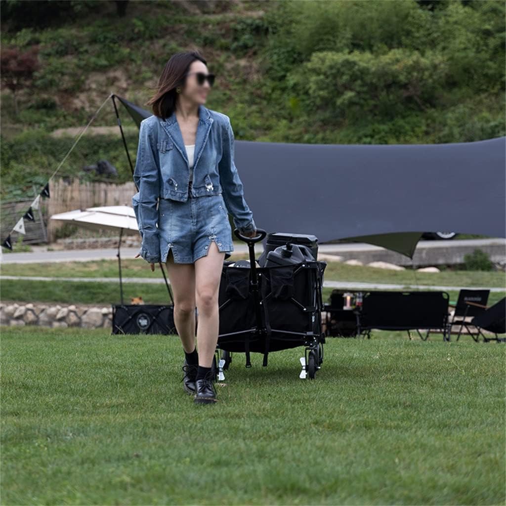 HBJWOV Natural Hiking 200L Outdoor Camp Transport Camping Barrow Portable Camper Storage Detachable Folding Push and Pull