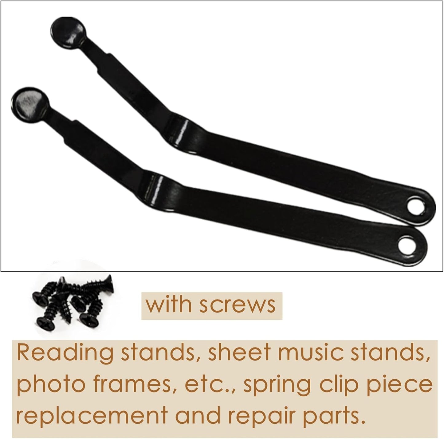 6 Pack Book Stand with Torsion Spring and Screws - Bamboo Tray Cookbook Music Book Frame Rest for Desktop