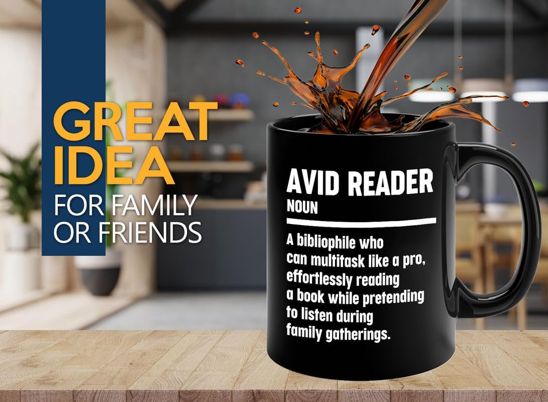 Book Lover Coffee Mug 11oz Black - Effortlessly Reading - Book Lover Gifts For Women Book Club Book Lovers Gifts Bookworm Book Reader Gifts