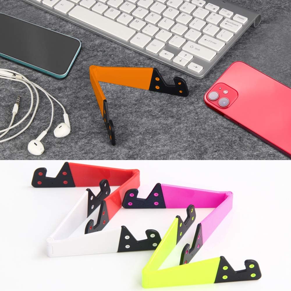 SourceTon 8 PCS Universal Pocket-Sized Colorful Portable Foldable V Model Mobile Phone Holder, Desktop Stand Mount Holder Cradle Compatible with iPads,Tablets,E-Readers,Cellphones, Kindles, Pack of 8
