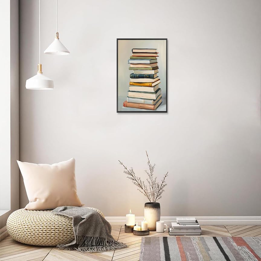 Vintage Book Posters Aesthetic Reading Book Canvas Wall Art Minimalist Preppy Inspirational Bookish Bookworm Prints Painting For Living Room Bedroom Library Wall Decor 12x16in Unframed