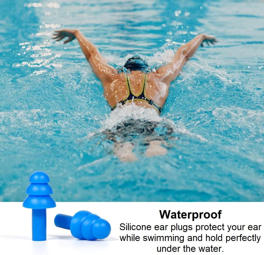 50 pairs of Soft Reusable Silicone Ear Plugs for Swimming, Sleeping & Concerts - Individually Wrapped & Waterproof Ear Protection - Comfortable Noise Reduction up to 25dB NRR - Ideal for Adults