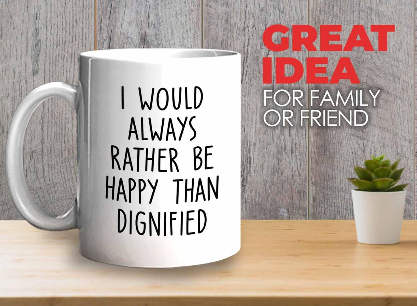 Bubble Hugs Writer Coffee Mug 11oz White - I would always rather be happy than dignified - Reading Book Lover for Bookworm Bibliophile Librarians Author Readers Bookish