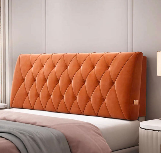 Headboard Cushion Reading Pillow Wall Mounted Headboard Upholstered Home Dorm Day Bed Backrest Wedge Bolster Neck Lumbar Support Cushion(Size:120cm/47.2in,Color:Orange)