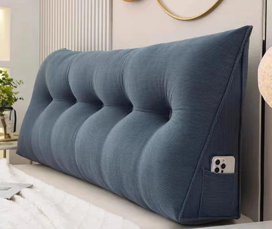 Luxury Headboard Pillow Wedge Pillow Headboard Decorative Pillows For Bed Reading Pillow Pillow Headboard Wedge Pillow Headboard Pillow College Dorm Removable Cover(Size:120x50x20cm,Color:Blue-gray)