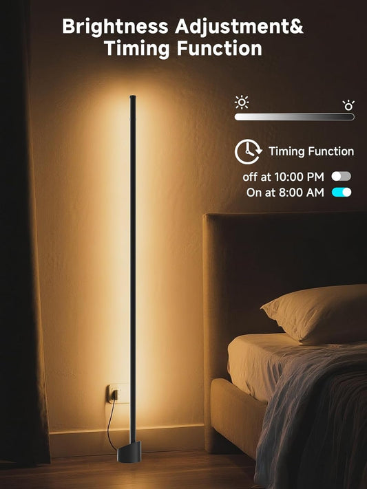 GIPOYENT Standing Floor Lamp, RGB LED Lamp with Music Sync, Smart App and Remote Control Ambience Light with Music Sync, LED Lamp with 16 Million Colors for Bedroom, Living Room Gaming Room