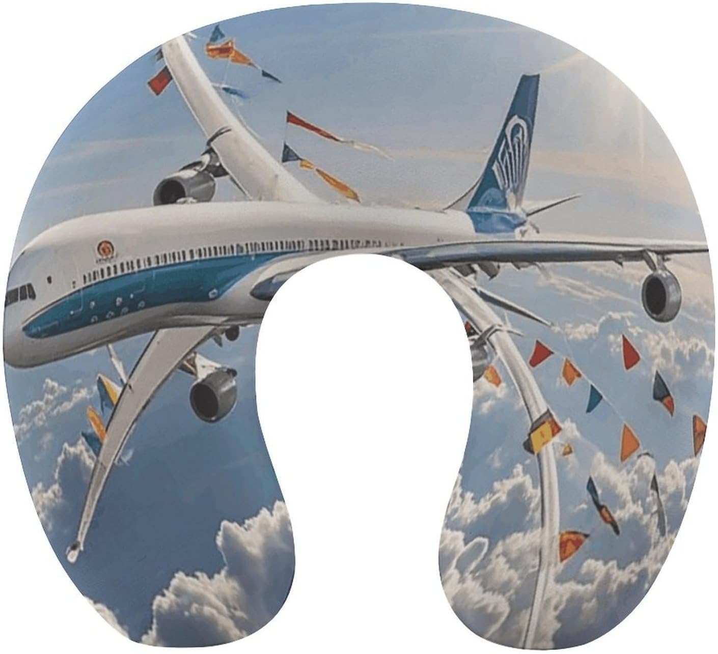 Airplane Neck Pillow Memory Foam U Shaped Pillows Portable Pillows for Shoulder Travel Head Support Pillow with Concealed Zipper for Airplane Car Home Office