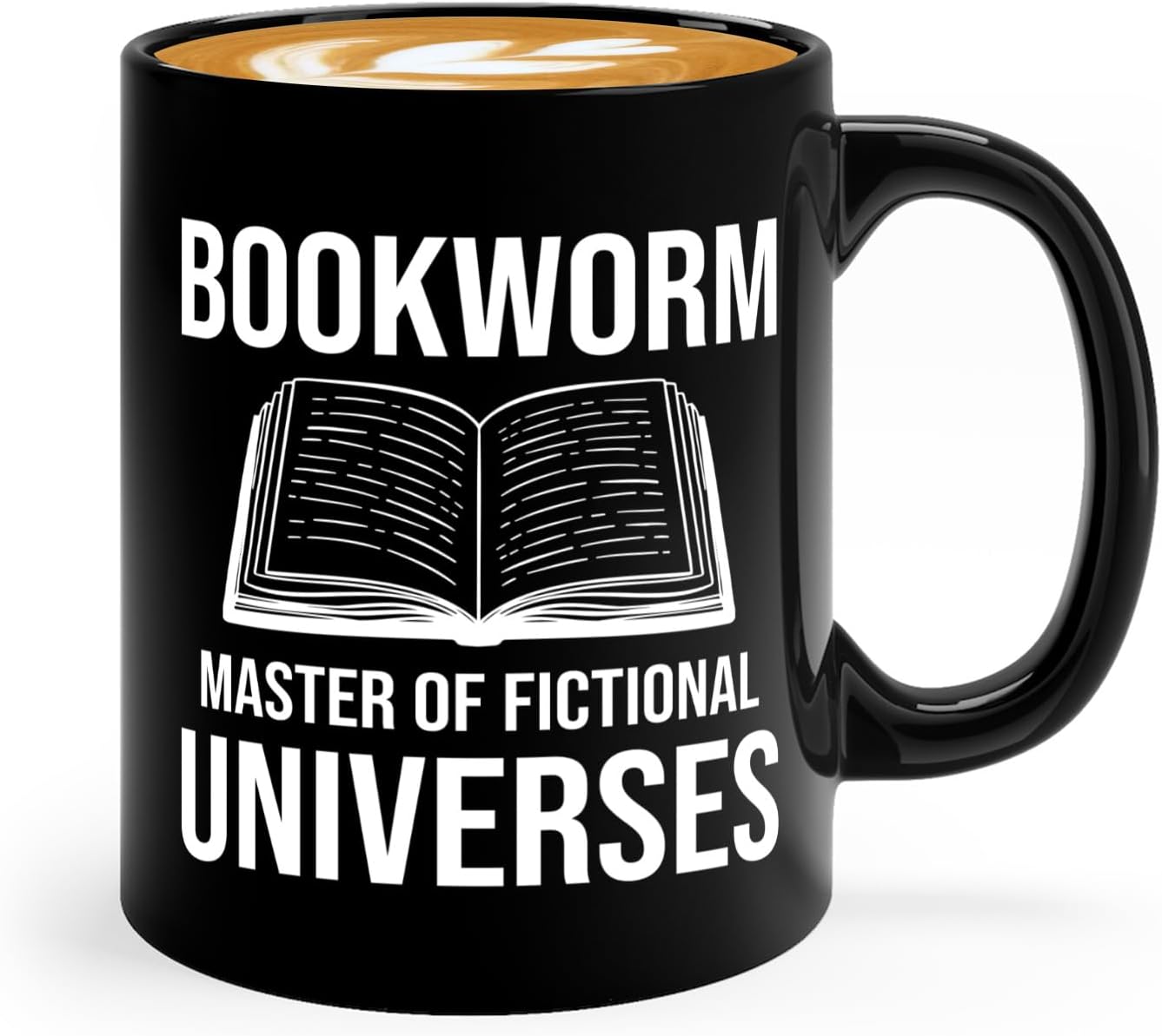Book Lover Coffee Mug 11oz Black -Bookworm Master of - Bookworm Literature Library Book Lover Reader Booked Editor Intellectual Studious