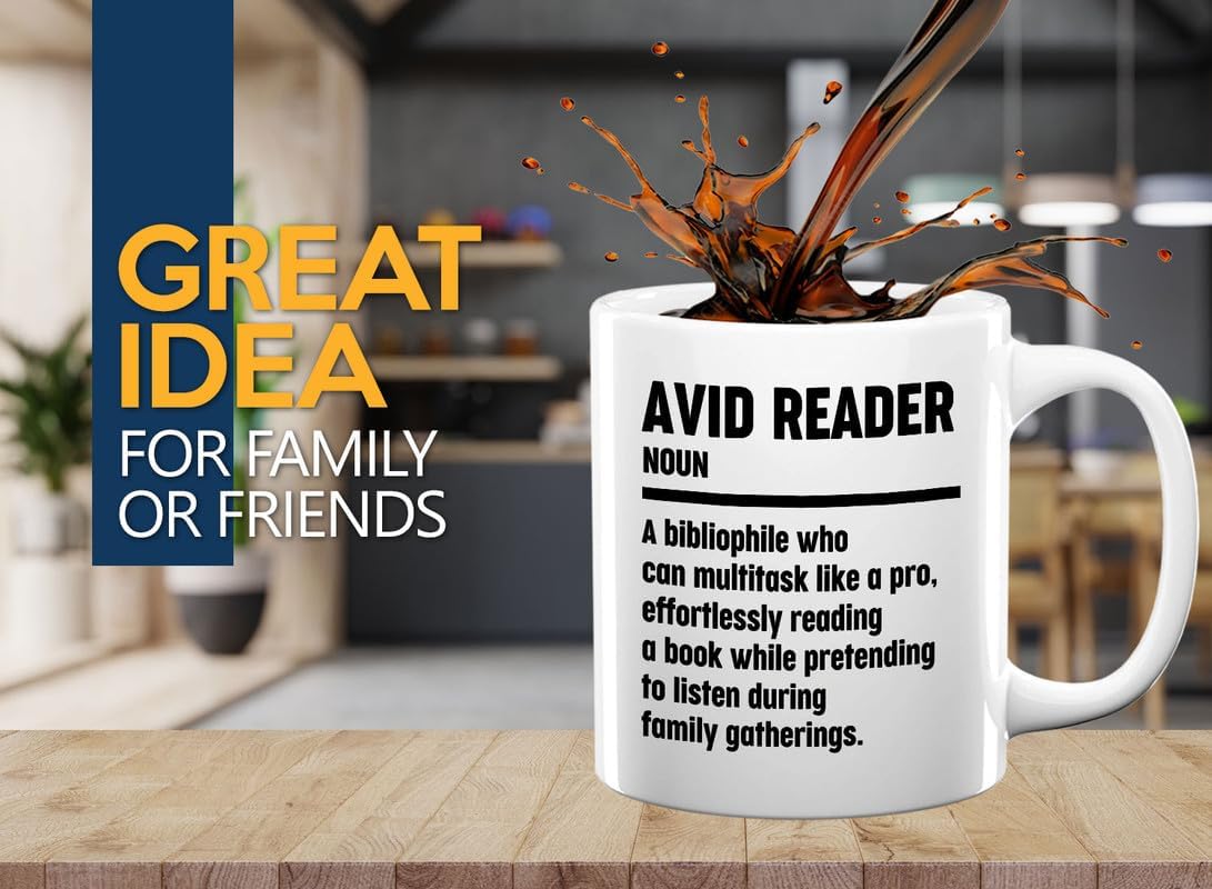 Book Lover Coffee Mug 11oz White - Effortlessly Reading - Book Lover Gifts For Women Book Club Book Lovers Gifts Bookworm Book Reader Gifts