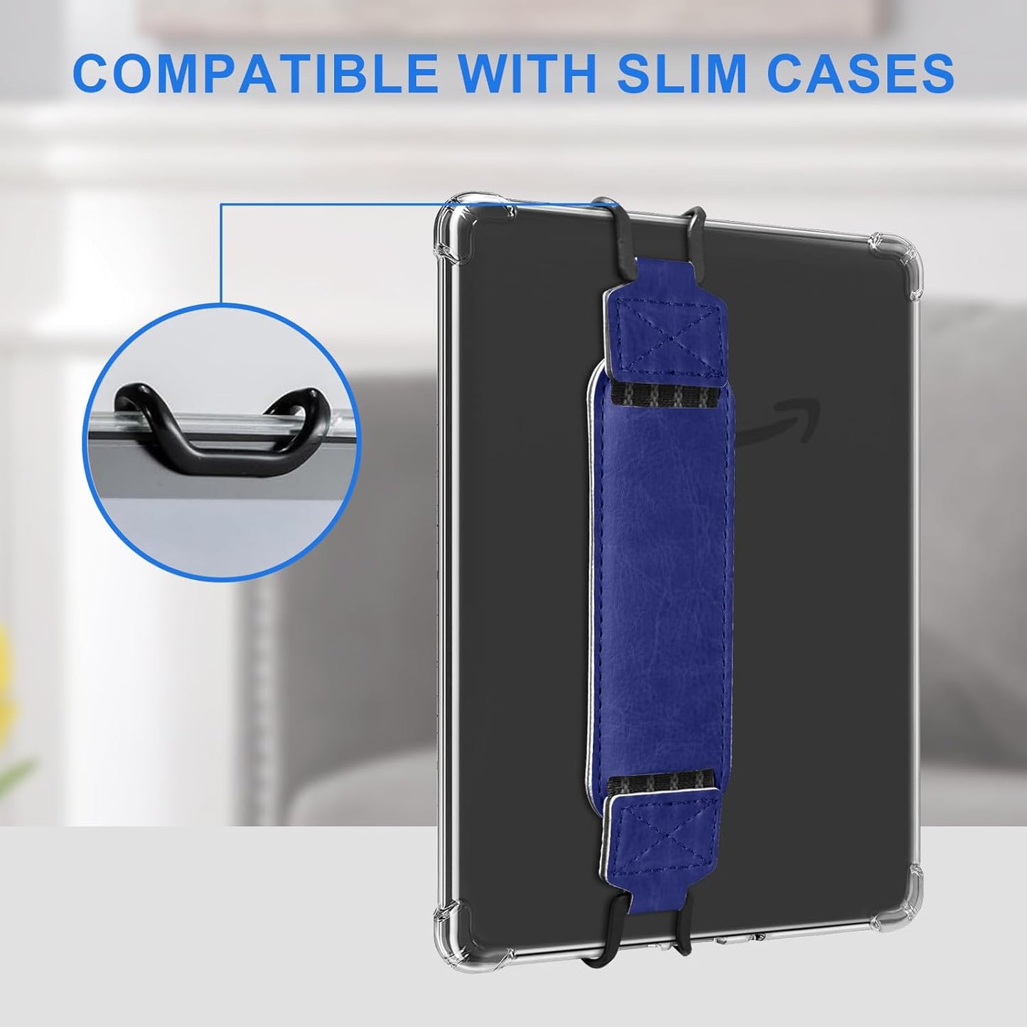 Universal Soft Hand Strap for 6-7 Inch eReader Tablet, Compatible with Kobo/Pocketbook/Tolino/Paperwhite/Nook, High Elasticity Hand Strap for Tablet, Blue