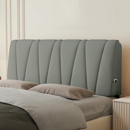 Rectangle Bedside Support Cushion Headboard Pillow Large Backrest,Reading Pillow Wall Pillowboard Neck Lumbar Upholstered Bedroom Bunk Bed Daybed Bolster,Gray1,Straps 59"/Queen