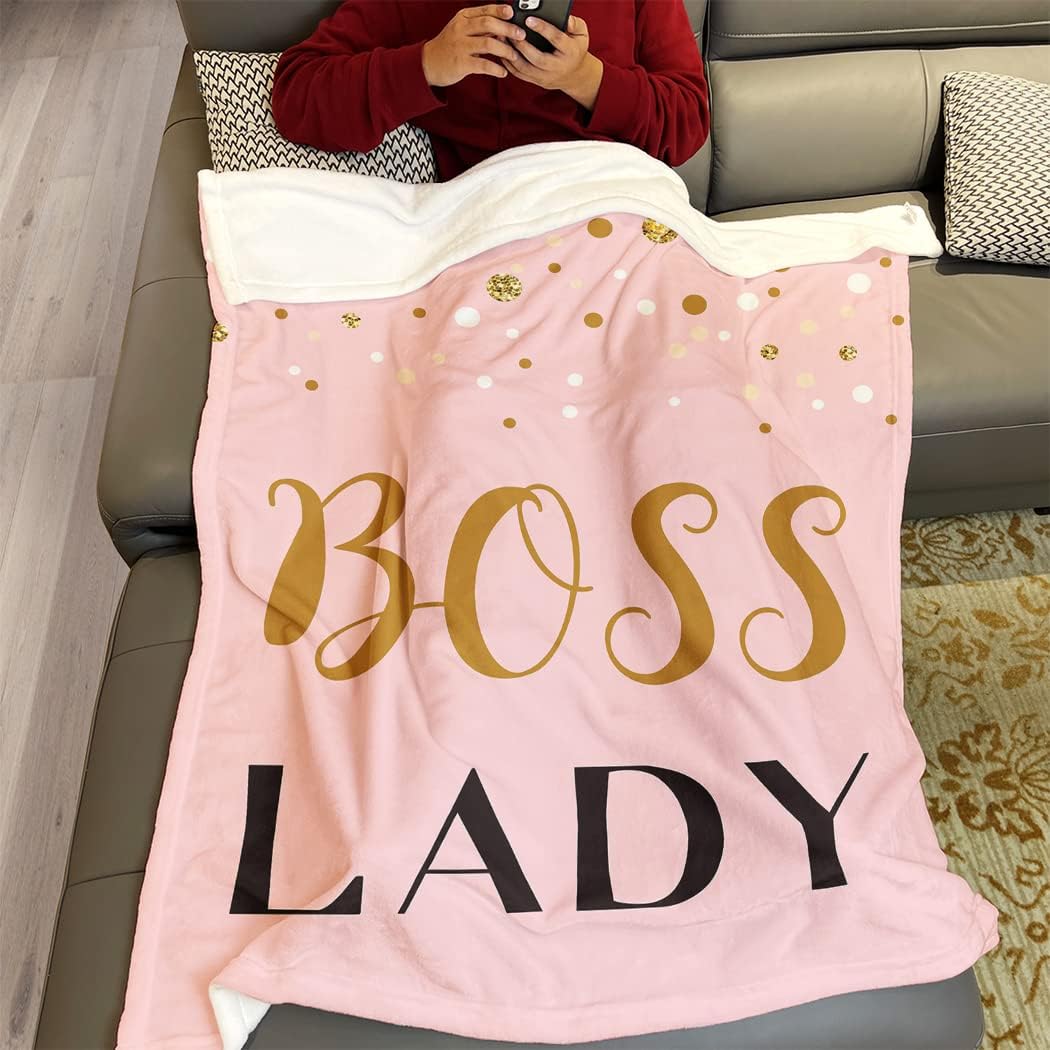 Soft Warm Fleece Throw Blanket for Couch Sofa and Bed Boss Lady Pink 60"X80"