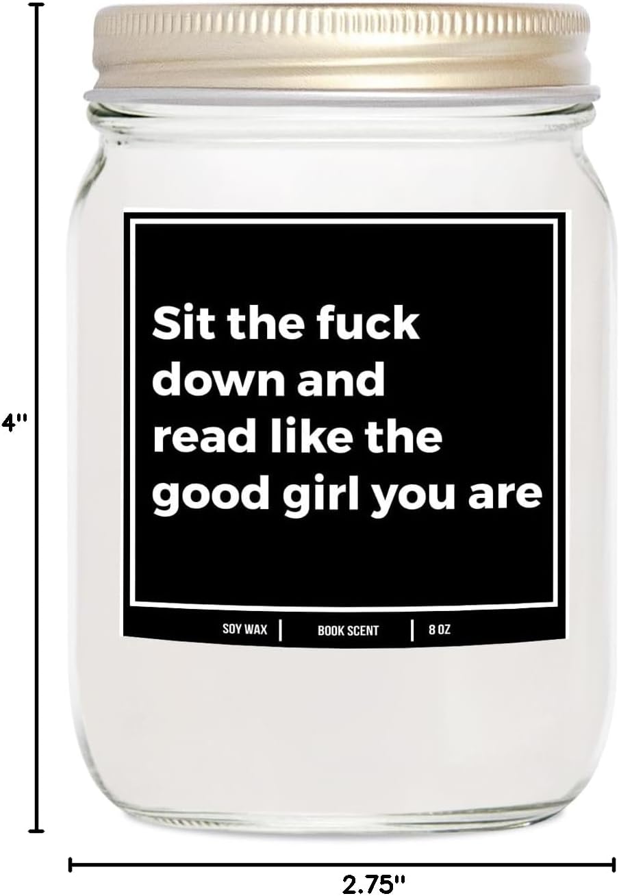 You Nique Designs Smut Candle 8oz - Adult Book Lovers Gifts - Smutty Bookworms Surprise Ideas, Funny Reader Presents - Smut Book Merch - Smutty Bookish Gifts