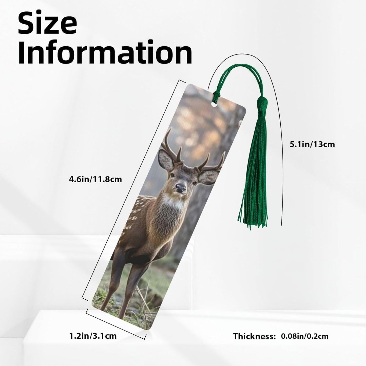 Camouflage Deer Bookmarks Gifts, Wood Bookmark for Women Men Handmade Book Mark for Book Lovers, Wood Tags Reading Page Markers Rectangle Shape Ornaments with Tassels