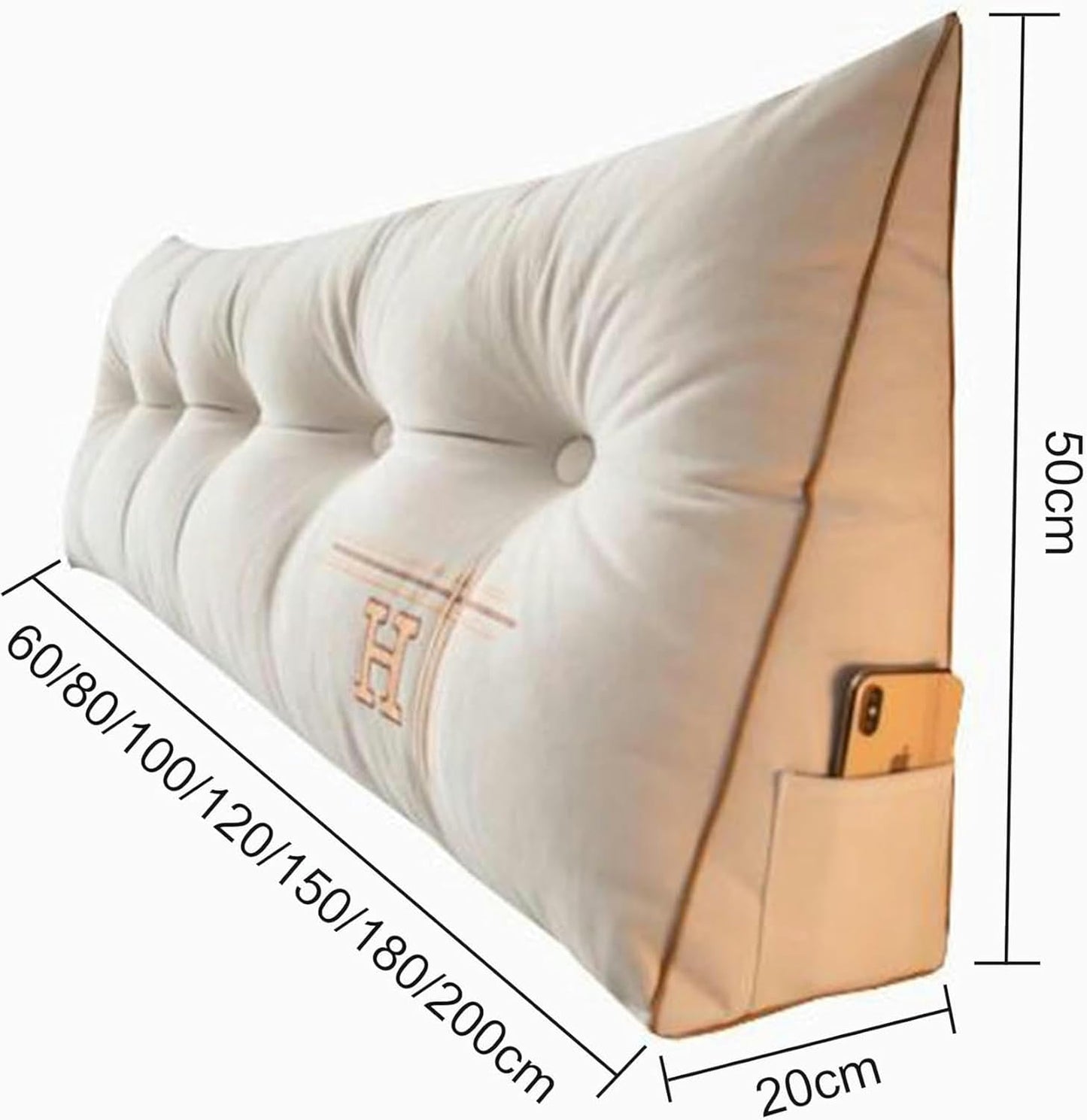Large Headboard Wedge Pillow Bed Rest Reading Pillow Bolster Triangular Pillow for Sitting in Bed-Backrest Positioning Support Pillow Long Pillow for Daybed