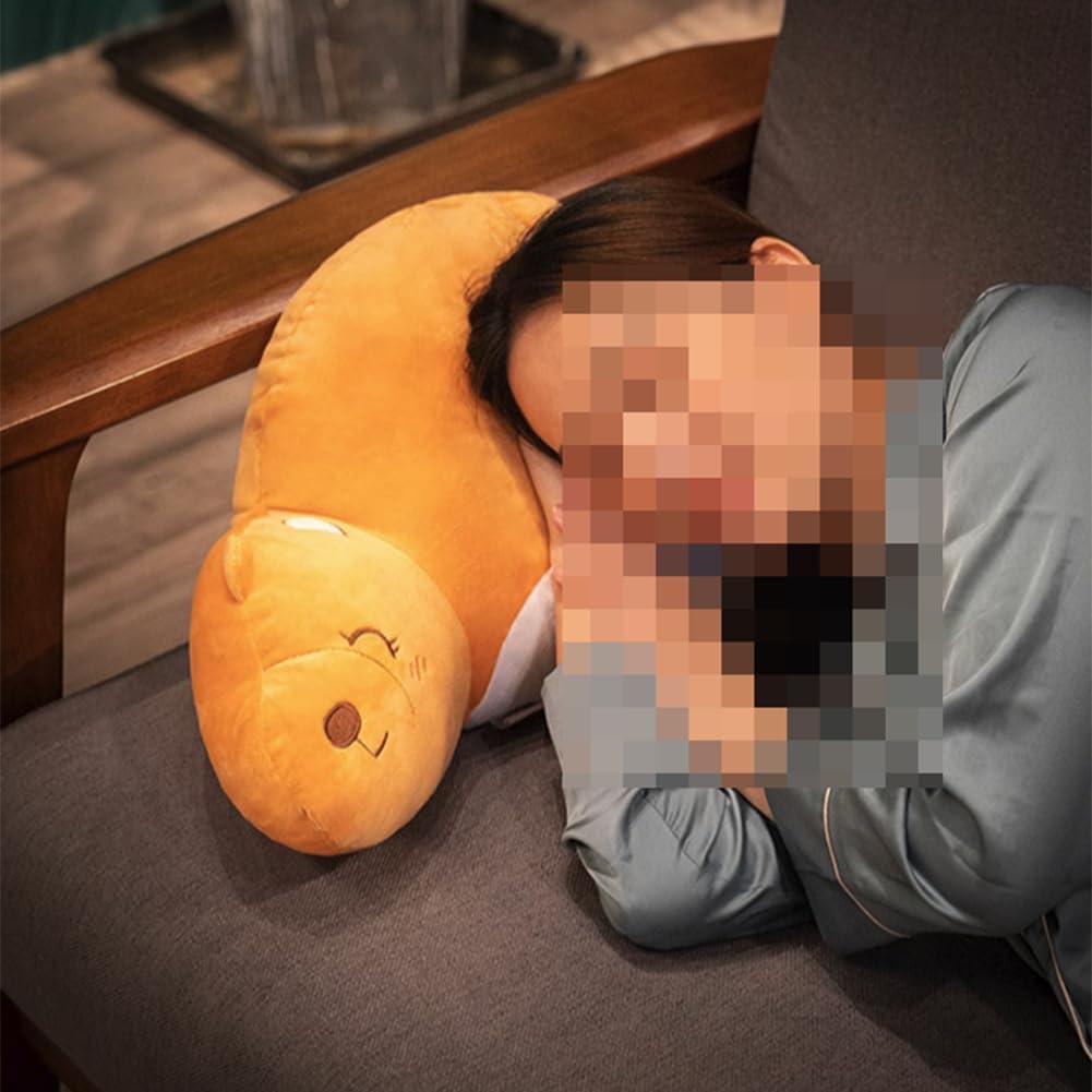 Tingting's Dream Cartoon Cute Chair Lumbar Support Pillow Office Waist Pillow Car Lumbar Back Cushion Sofa Bed Rest Reading Pillow (Cute Bear, 55×30CM/21.65"×11.8")